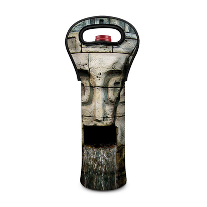 Mayan Stone Print Single Neoprene Wine Tote