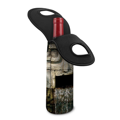 Mayan Stone Print Single Neoprene Wine Tote