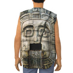 Mayan Stone Print Sleeveless Baseball Jersey