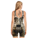 Mayan Stone Print Sleeveless One Piece Swimsuit