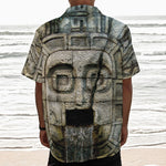 Mayan Stone Print Textured Short Sleeve Shirt