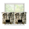 Mayan Stone Print Tier Curtains