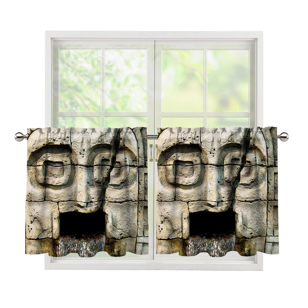 Mayan Stone Print Tier Curtains