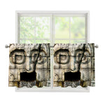 Mayan Stone Print Tier Curtains