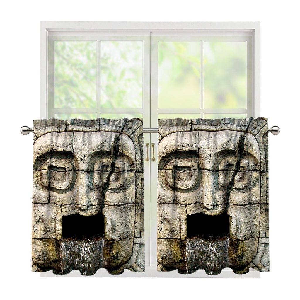 Mayan Stone Print Tier Curtains
