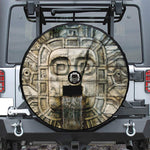 Mayan Stone Print Tire Cover With Camera Hole