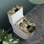 Mayan Stone Print Toilet Lid And Tank Cover Set
