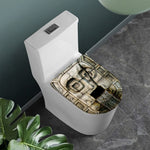 Mayan Stone Print Toilet Lid Cover