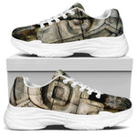 Mayan Stone Print White Chunky Shoes