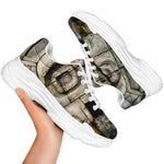 Mayan Stone Print White Chunky Shoes