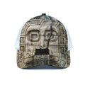 Mayan Stone Print White Mesh Trucker Hat