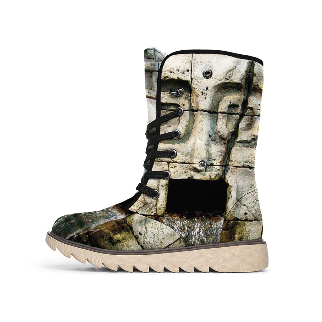 Mayan Stone Print Winter Boots