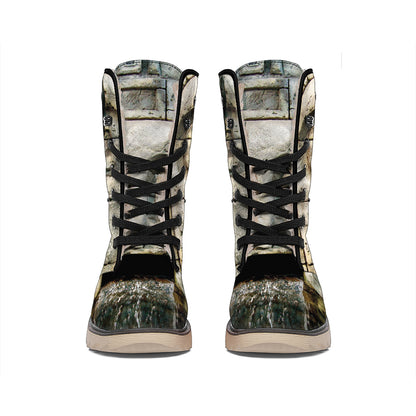 Mayan Stone Print Winter Boots