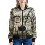 Mayan Stone Print Women's Bomber Jacket