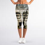 Mayan Stone Print Women's Capri Leggings