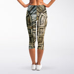 Mayan Stone Print Women's Capri Leggings