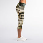 Mayan Stone Print Women's Capri Leggings