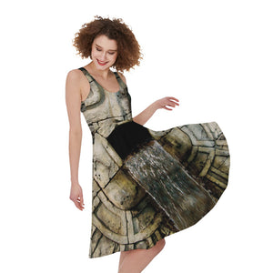 Mayan Stone Print Women's Sleeveless Dress