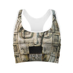 Mayan Stone Print Women's Sports Bra