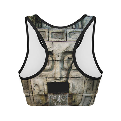 Mayan Stone Print Women's Sports Bra