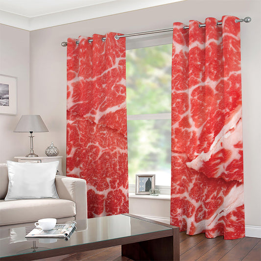 Meat Print Blackout Grommet Curtains