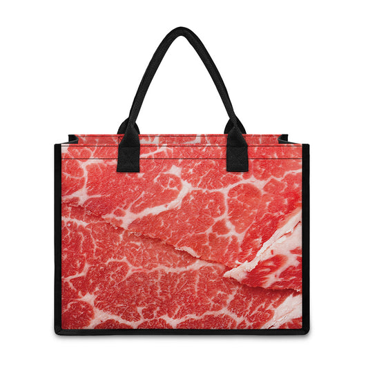 Meat Print Canvas Tote Bag