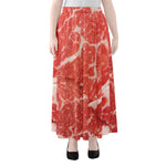 Meat Print Chiffon Maxi Skirt