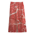 Meat Print Cotton Front Slit Maxi Skirt