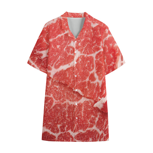 Meat Print Cotton Hawaiian Shirt