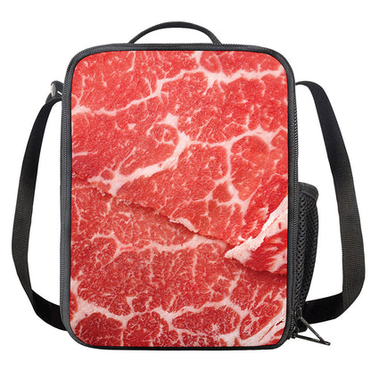 Meat Print Crossbody Lunch Bag