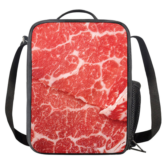 Meat Print Crossbody Lunch Bag