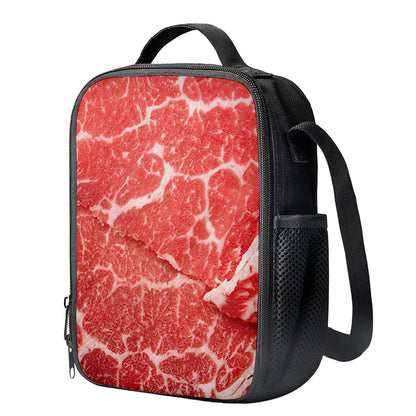 Meat Print Crossbody Lunch Bag