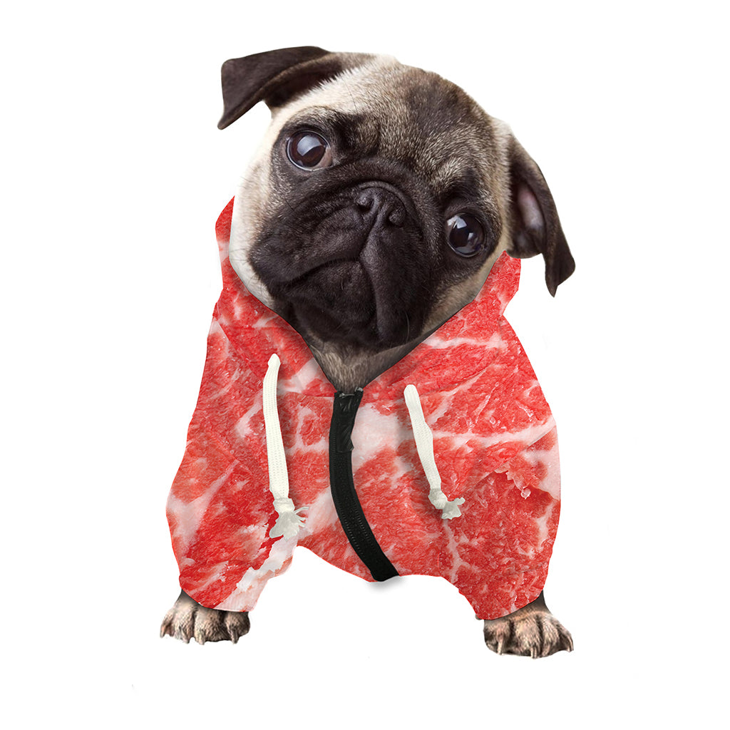 Meat Print Dog Zip Up Hoodie