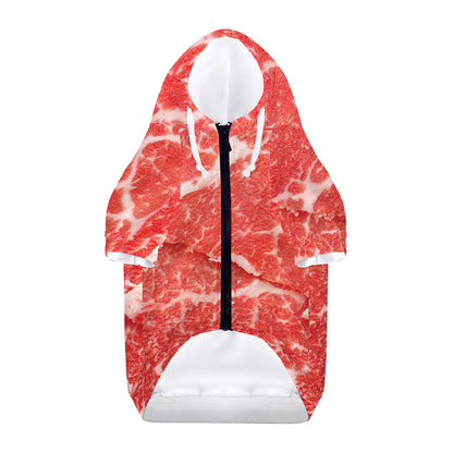 Meat Print Dog Zip Up Hoodie