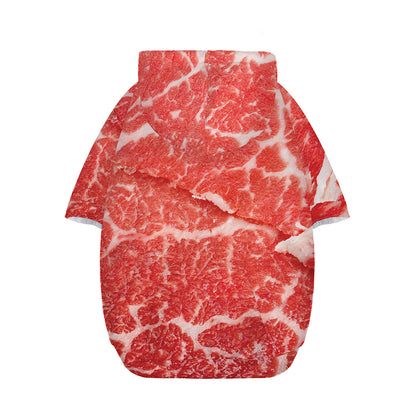 Meat Print Dog Zip Up Hoodie