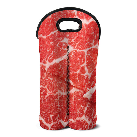 Meat Print Double Neoprene Wine Tote