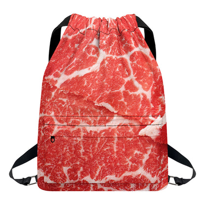 Meat Print Drawstring Backpack