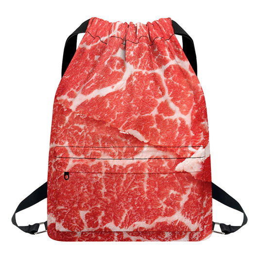 Meat Print Drawstring Backpack