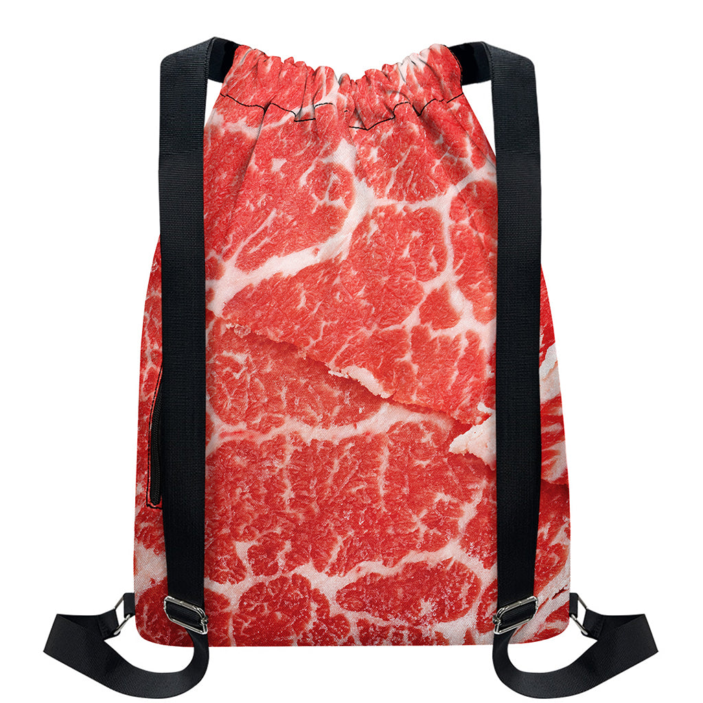 Meat Print Drawstring Backpack