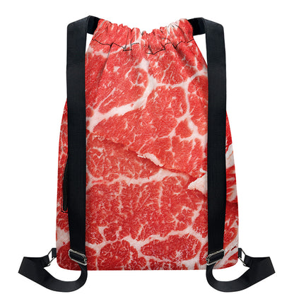 Meat Print Drawstring Backpack
