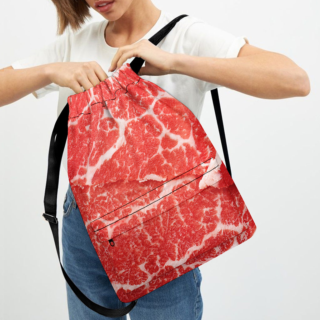 Meat Print Drawstring Backpack