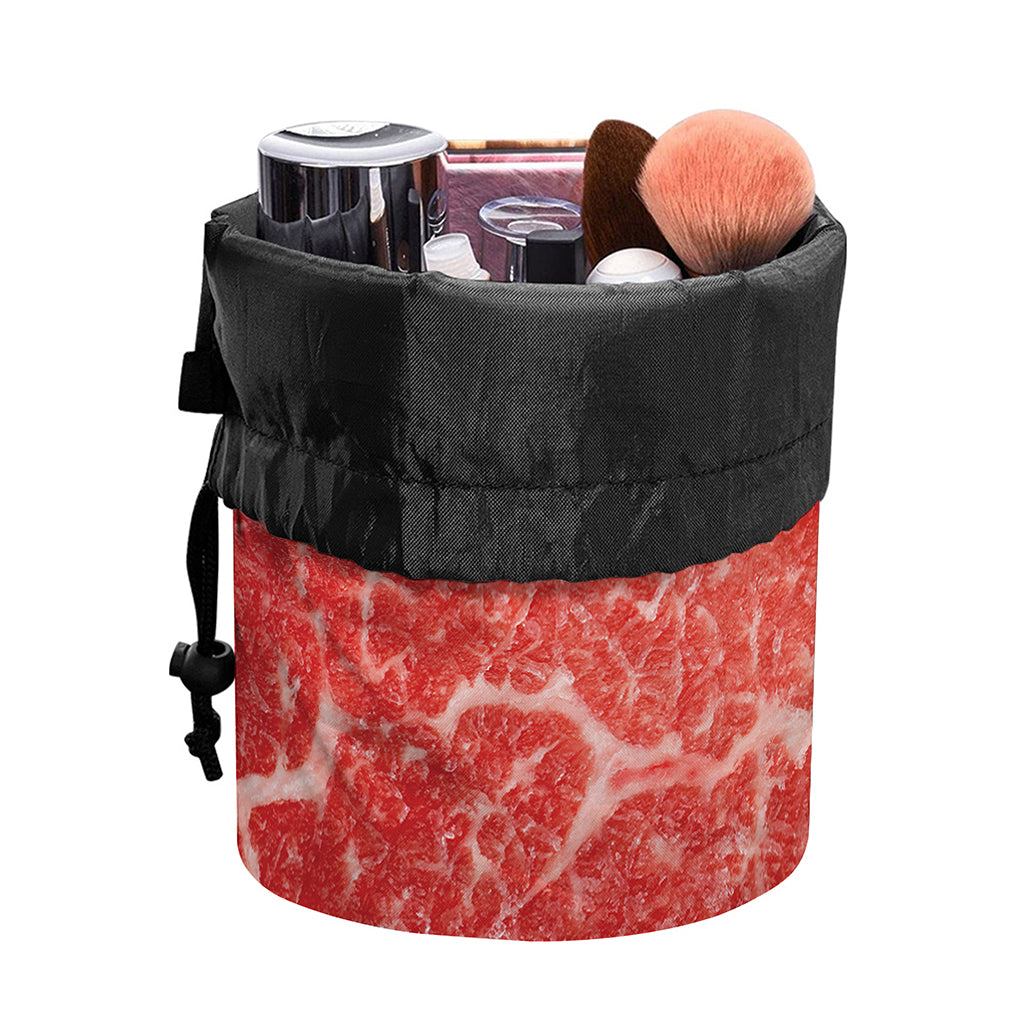 Meat Print Drawstring Makeup Bag