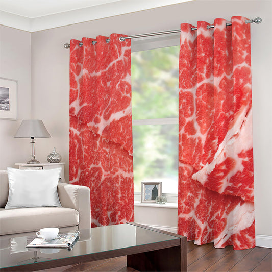 Meat Print Extra Wide Grommet Curtains