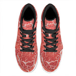Meat Print High Top Leather Sneakers