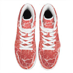 Meat Print High Top Leather Sneakers