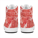 Meat Print High Top Leather Sneakers