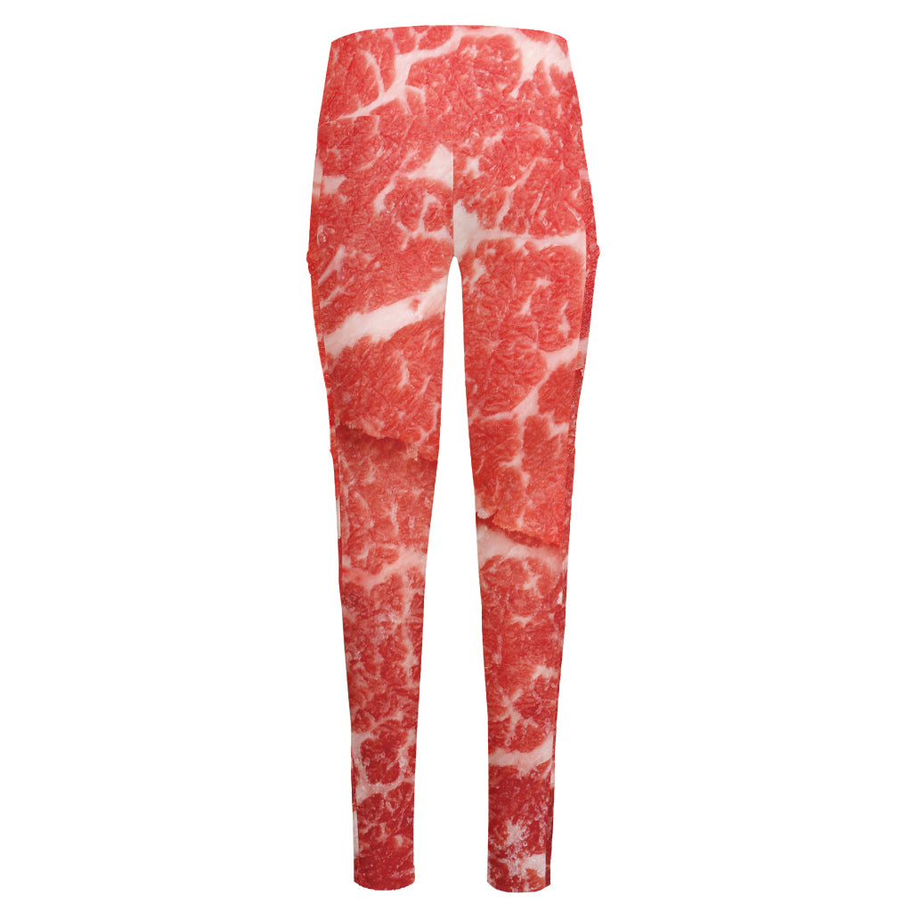 Meat Print High-Waisted Pocket Leggings