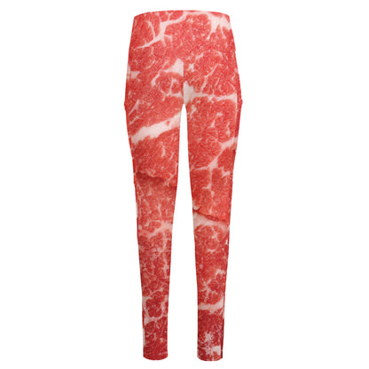 Meat Print High-Waisted Pocket Leggings
