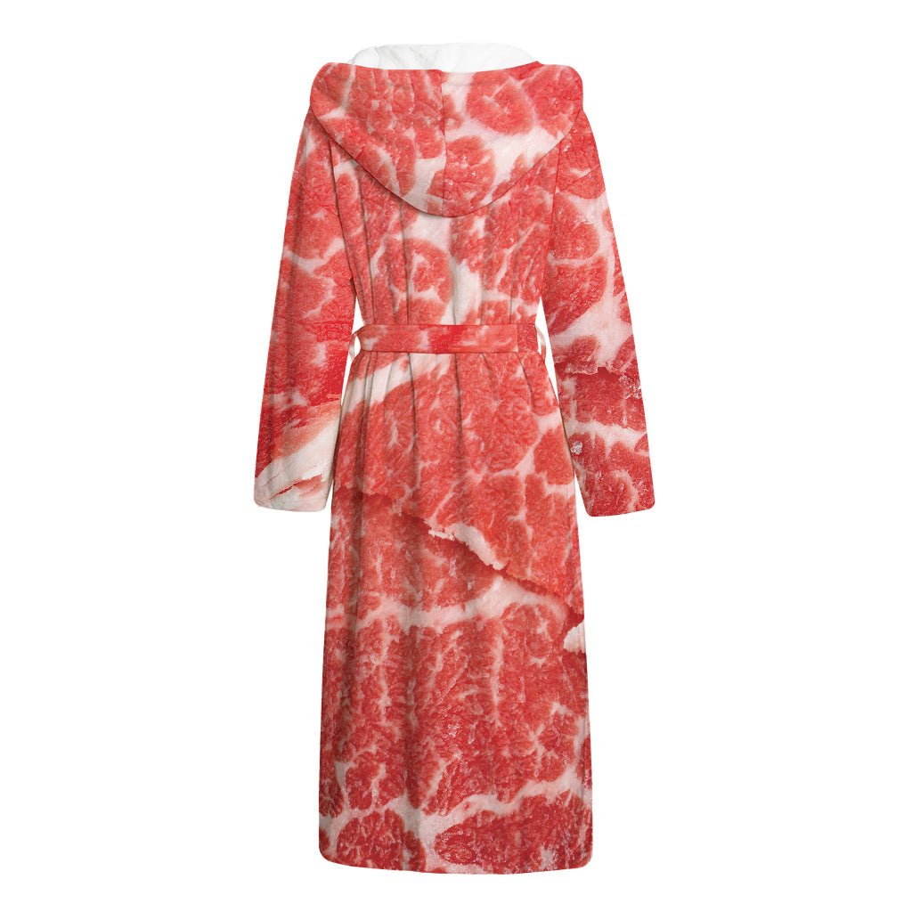 Meat Print Hooded Bathrobe