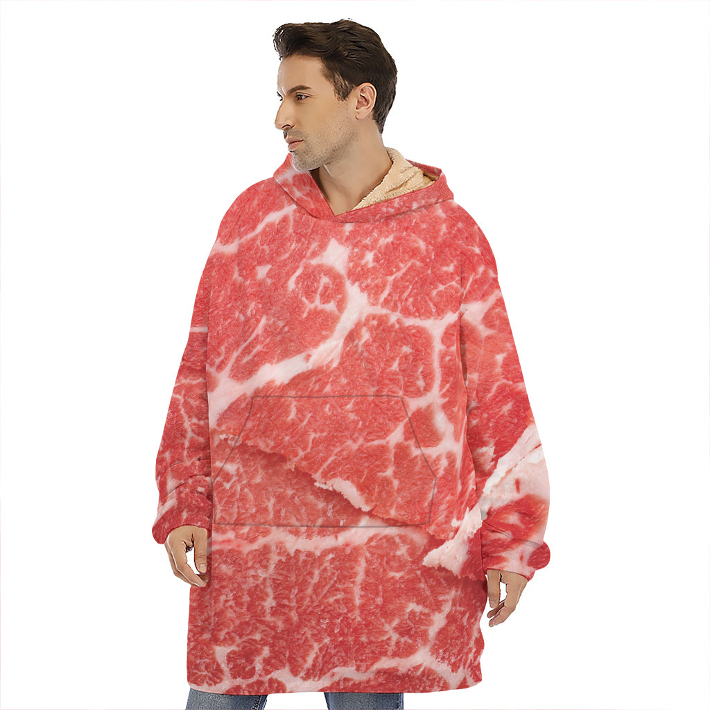Meat Print Hoodie Blanket